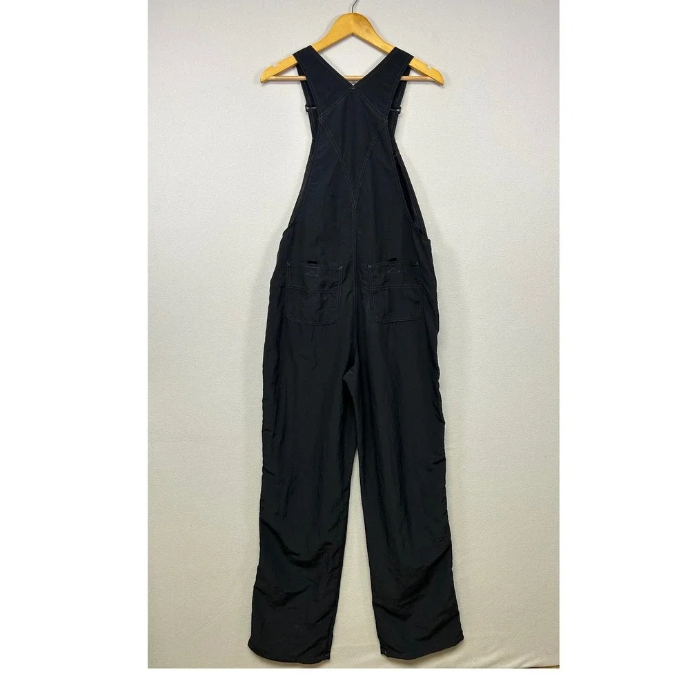 Vintage 90s Streetwear Unionbay Men Large Black Nylon Cargo Utility Bib Overalls